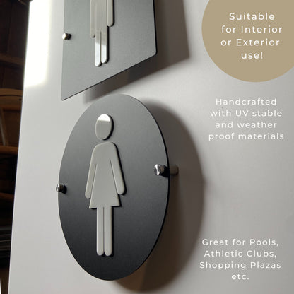 Black & White Acrylic Restroom Sign | Custom Sign | 1620 Designs
