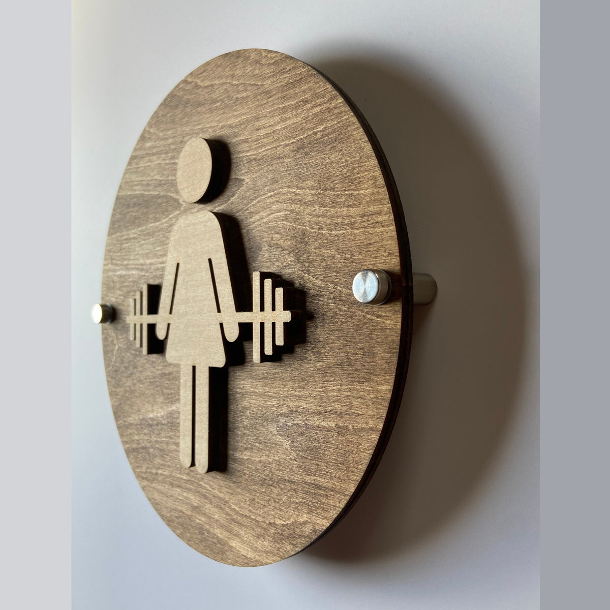 Crossfit Gym Bathroom Women Men Unisex Cycling Studio Restroom Signs Acrylic Rustic Wood 9 x 9 "| Priced per sign not as a set | Custom Sign | 1620 Designs