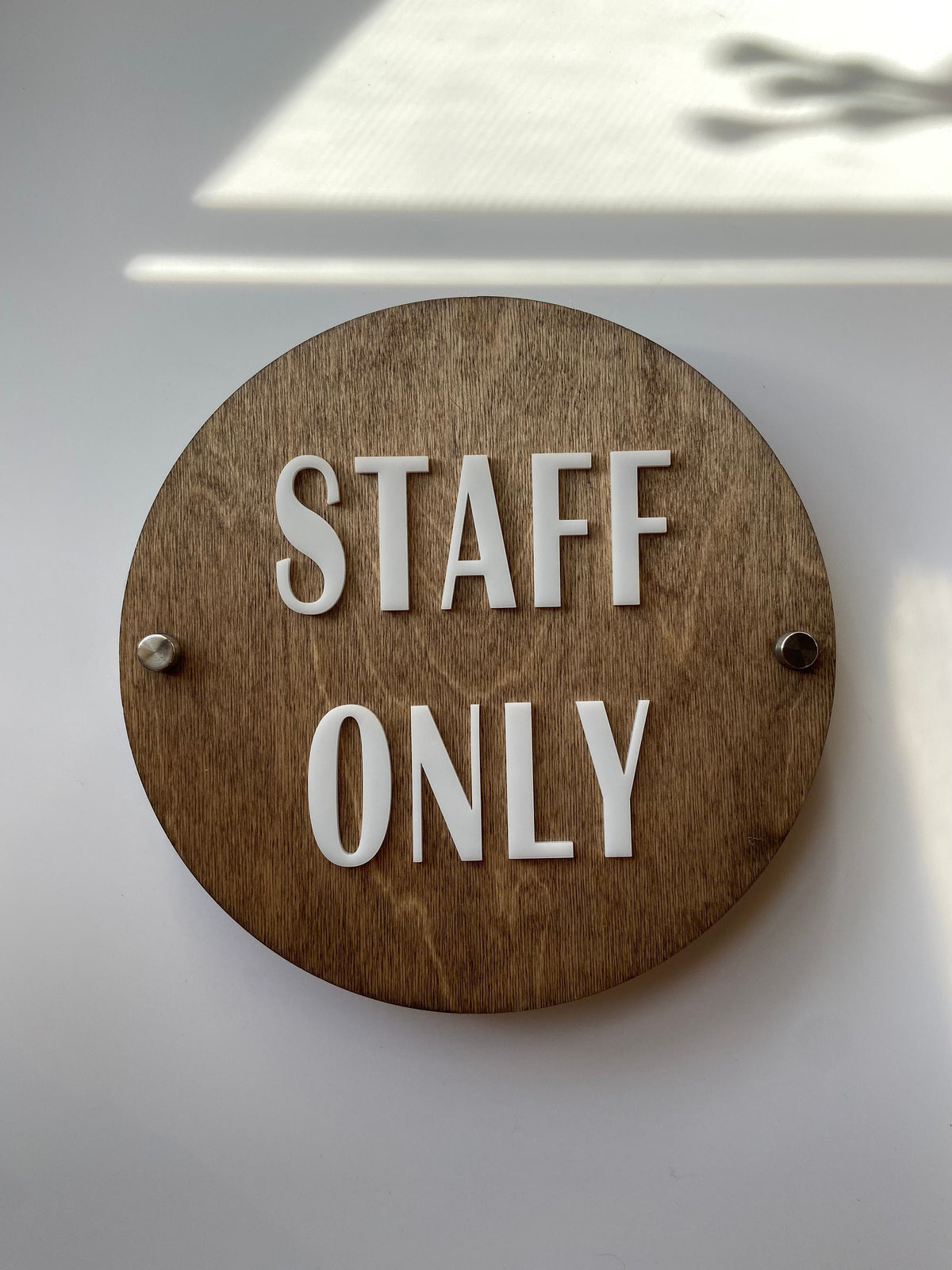 Staff Only Sign 9x9" | Baltic Birch Wood Base with Acrylic Text | Custom Sign | 1620 Designs