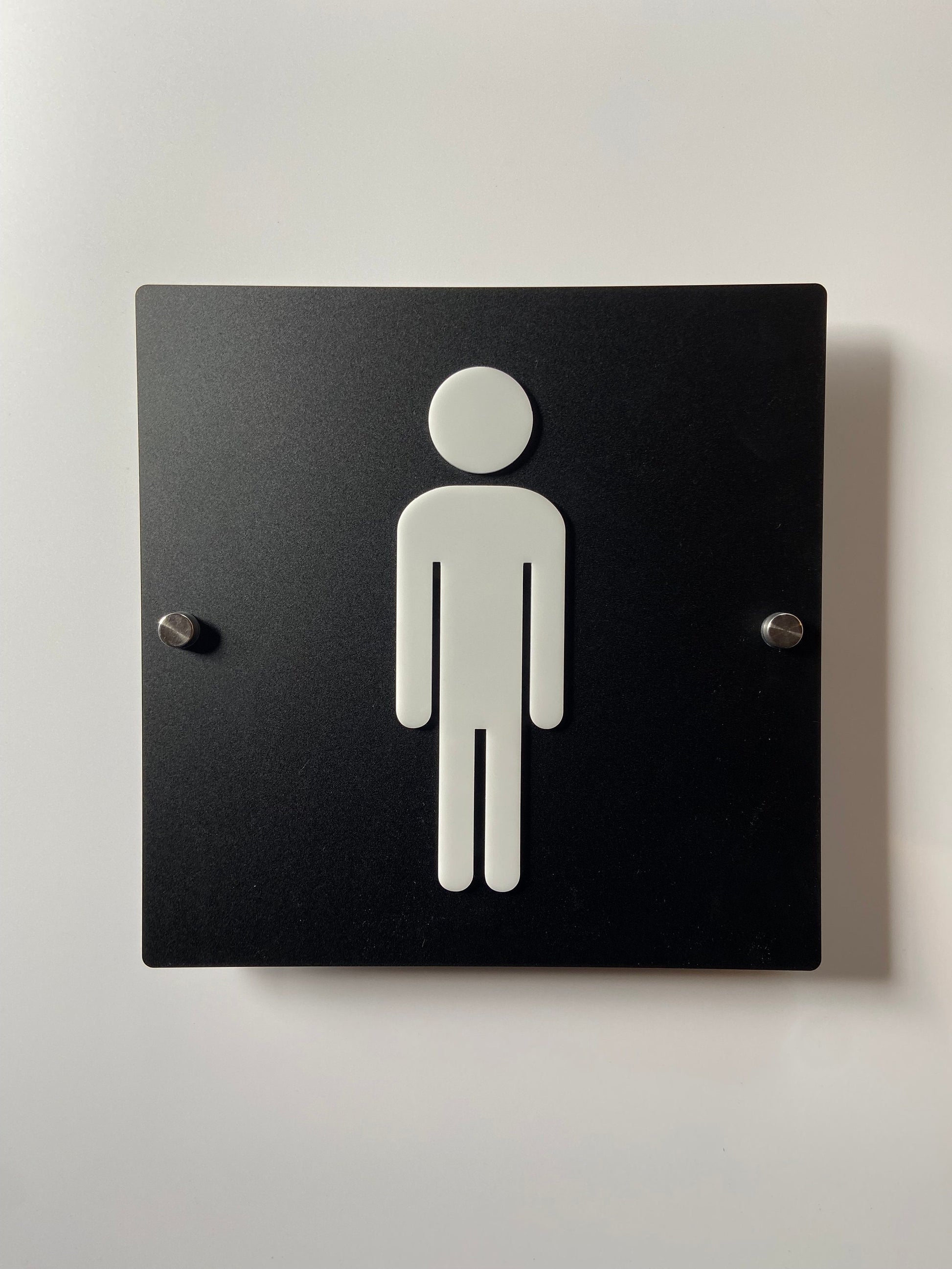 Black and White Acrylic Bathroom Sign | Unisex Men Women Handicap Designs | Business Restroom Signs