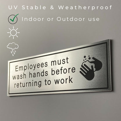 Employees Must Wash Hands Sign | Cafe Restaurant Bathroom