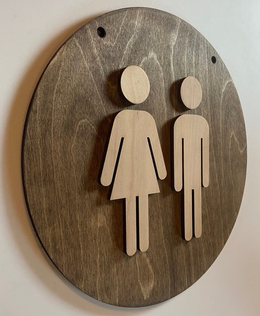 Bathroom Sign 12” Hanging Directional | Priced per sign not as a set