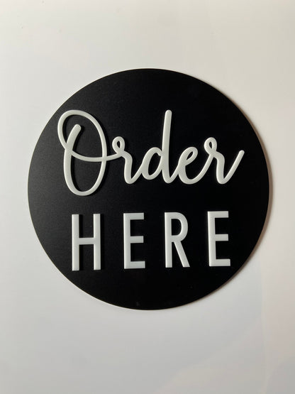 Outdoor Order Here / Pick Up Here Sign | Custom Sign | 1620 Designs
