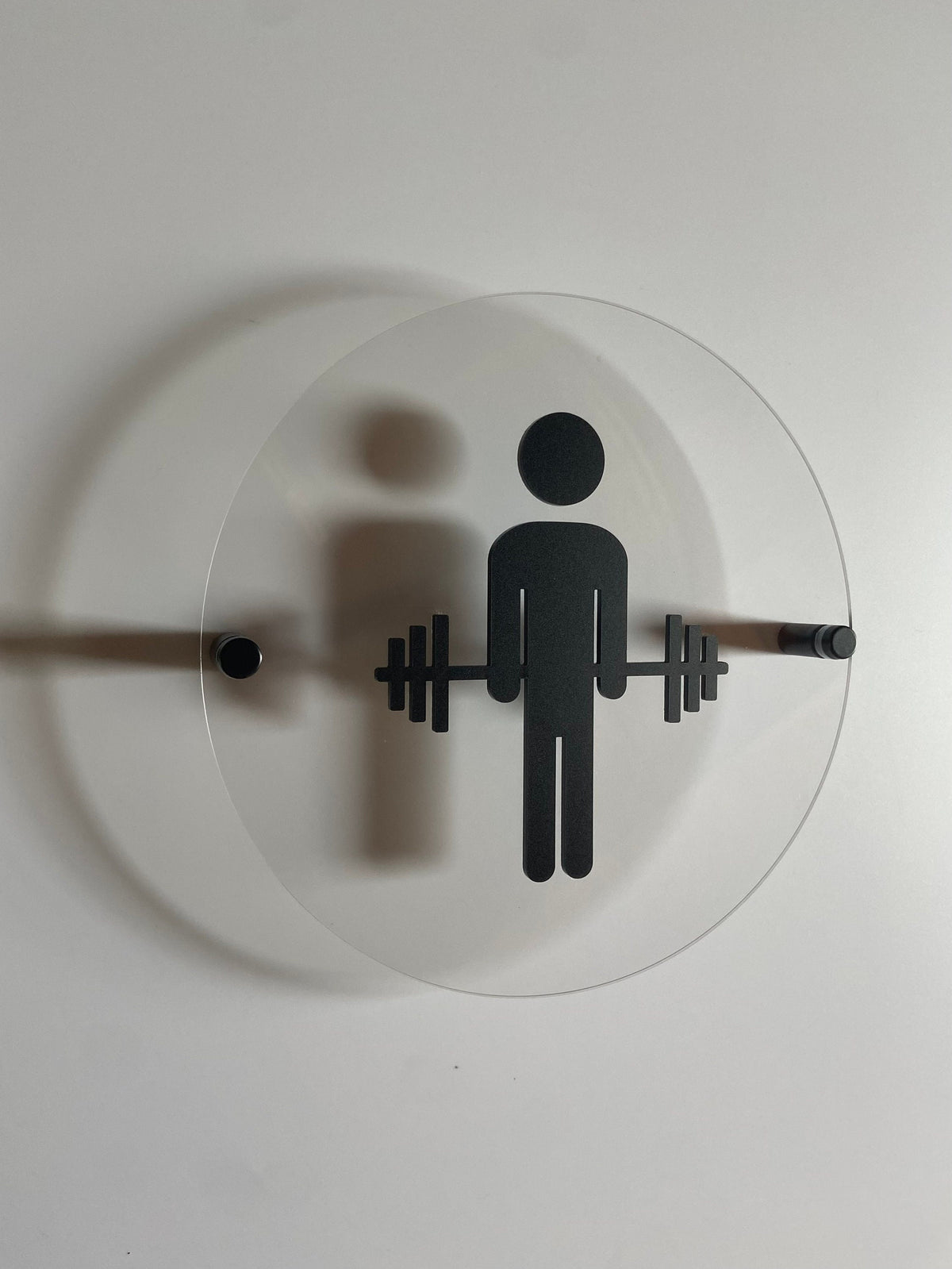 CrossFit Gym Clear Acrylic Floating Restroom Signs | Men Women Handicap Bathroom 9 x 9 "| Priced per sign not as a set | Custom Sign | 1620 Designs