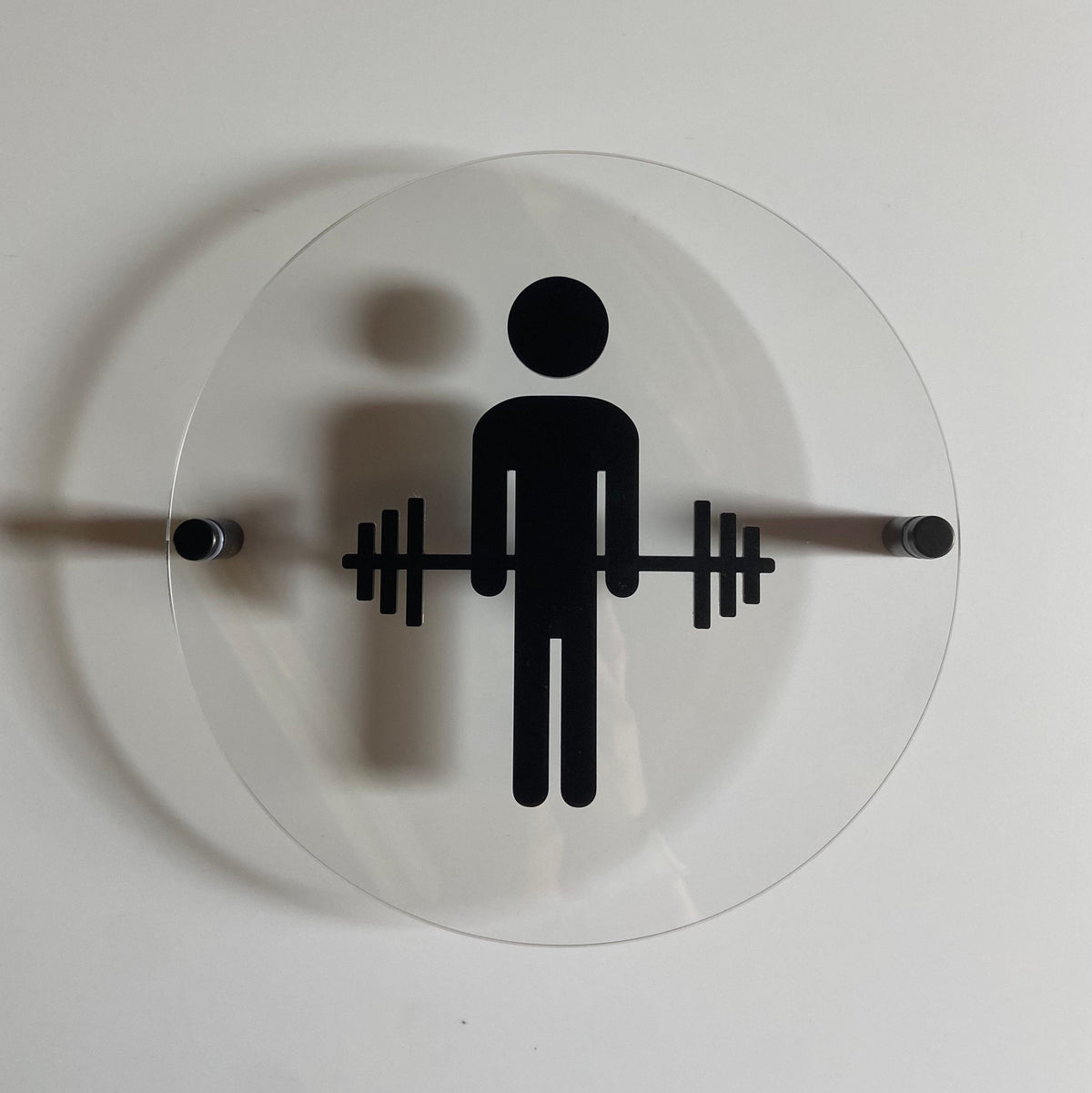 CrossFit Gym Clear Acrylic Floating Restroom Signs | Men Women Handicap Bathroom 9 x 9 "| Priced per sign not as a set | Custom Sign | 1620 Designs