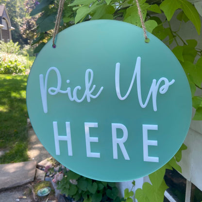 Order Here / Pick Up Here Sign, Aqua Acrylic | Custom Sign | 1620 Designs