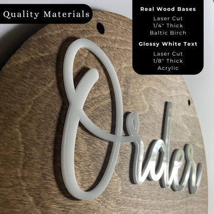 12x12" Order Here Pick up Here Business Sign | Custom Coffee Shop Restaurant Bakery Ice Cream | Cafe Decor Window Display