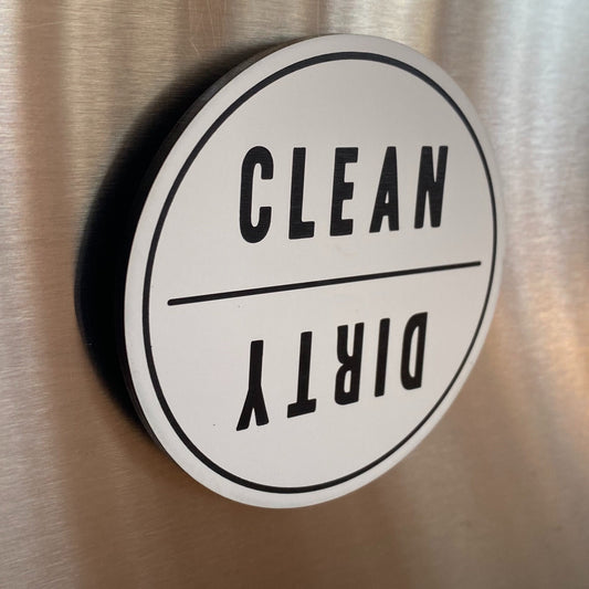 Clean Dirty Dishwasher Magnet | Reversible Kitchen Organizing Label | 3x3"