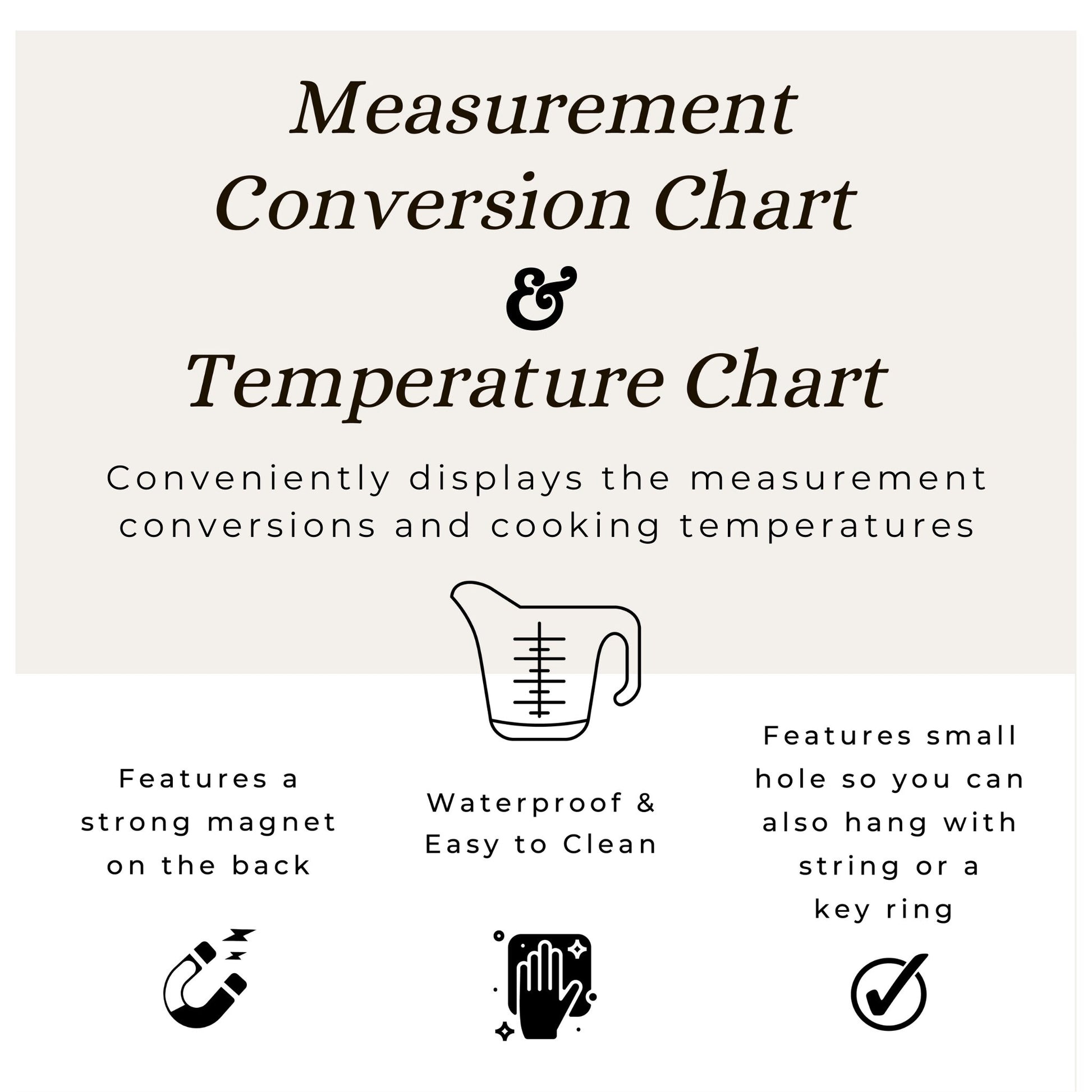 Kitchen Measurement Conversion Chart Magnet | Baking