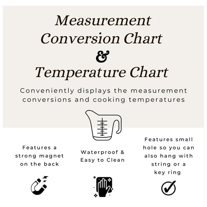 Kitchen Measurement Conversion Chart Magnet | Baking