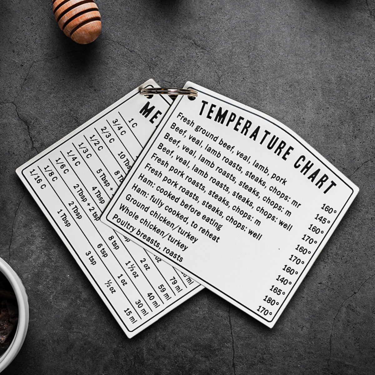 Kitchen Measurement Conversion & Temperature Chart Cooking Chart Magnet | Baking Hostess Gift | Sold individually Not Sold As a Set | Custom Sign | 1620 Designs
