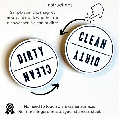 Clean Dirty Dishwasher Magnet | Reversible Kitchen Organizing Label | 3x3"