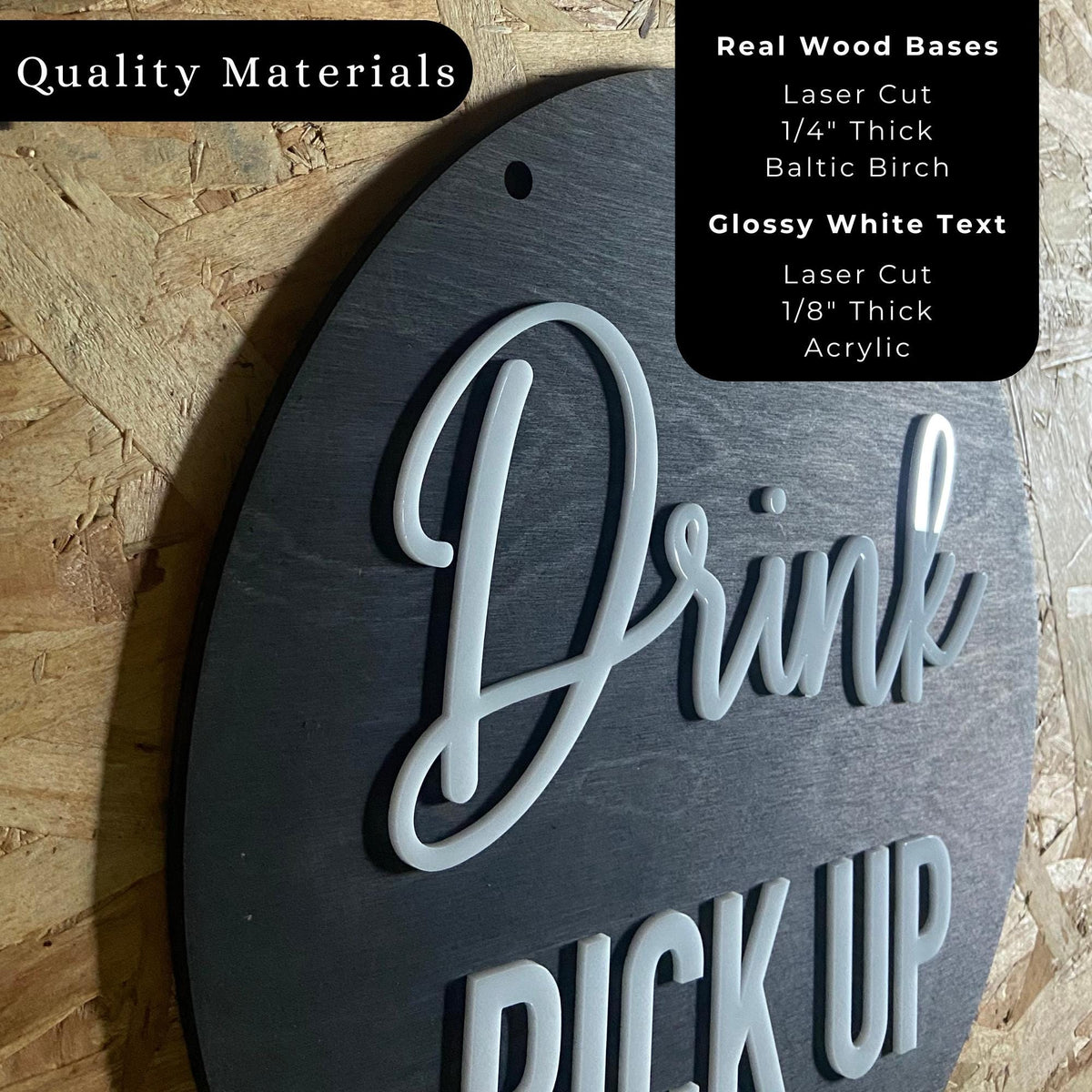 Drink & Food Pick Up Sign | Custom Sign | 1620 Designs
