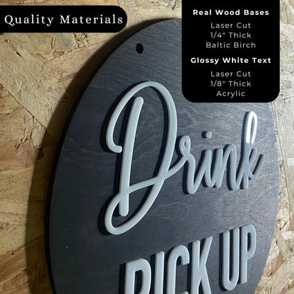Drink & Food Pick Up Sign | Custom Sign | 1620 Designs