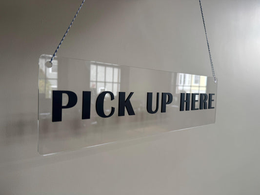 Order Here Pick Up Here Sign | Clear Acrylic | Custom Sign | 1620 Designs
