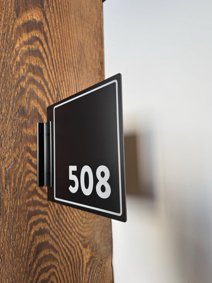 Custom Room Number Signs | Side Projection Hardware Included