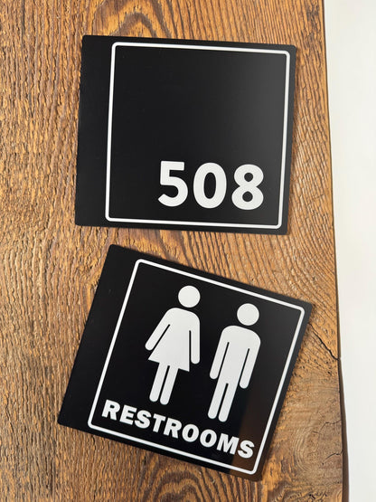 Custom Room Number Signs | Side Projection Hardware Included