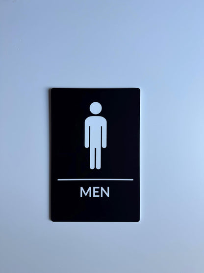 ADA Compliant Restroom Signs 6x9" | Braille Options Available | Office Hotel Bathroom Sign