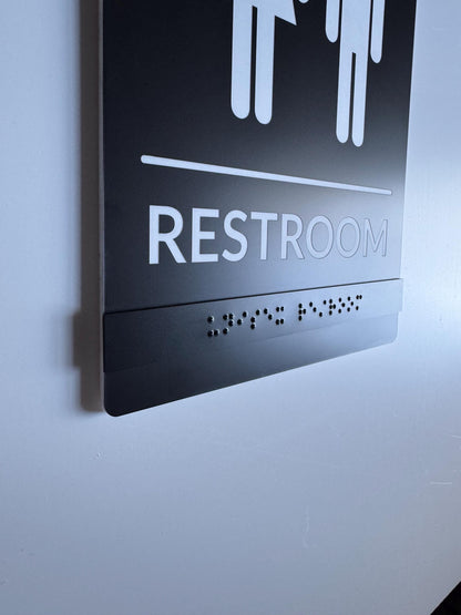 ADA Compliant Restroom Signs 6x9" | Braille Options Available | Office Hotel Bathroom Sign