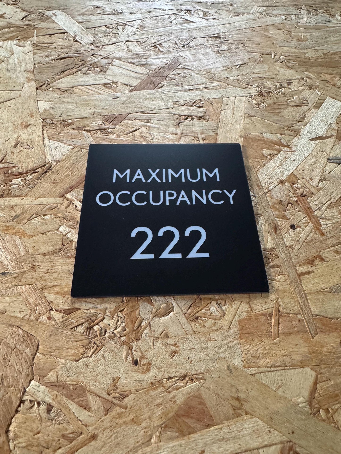 Maximum Occupancy Sign 6x6” Adhesive Backing | Building Inspection Signage