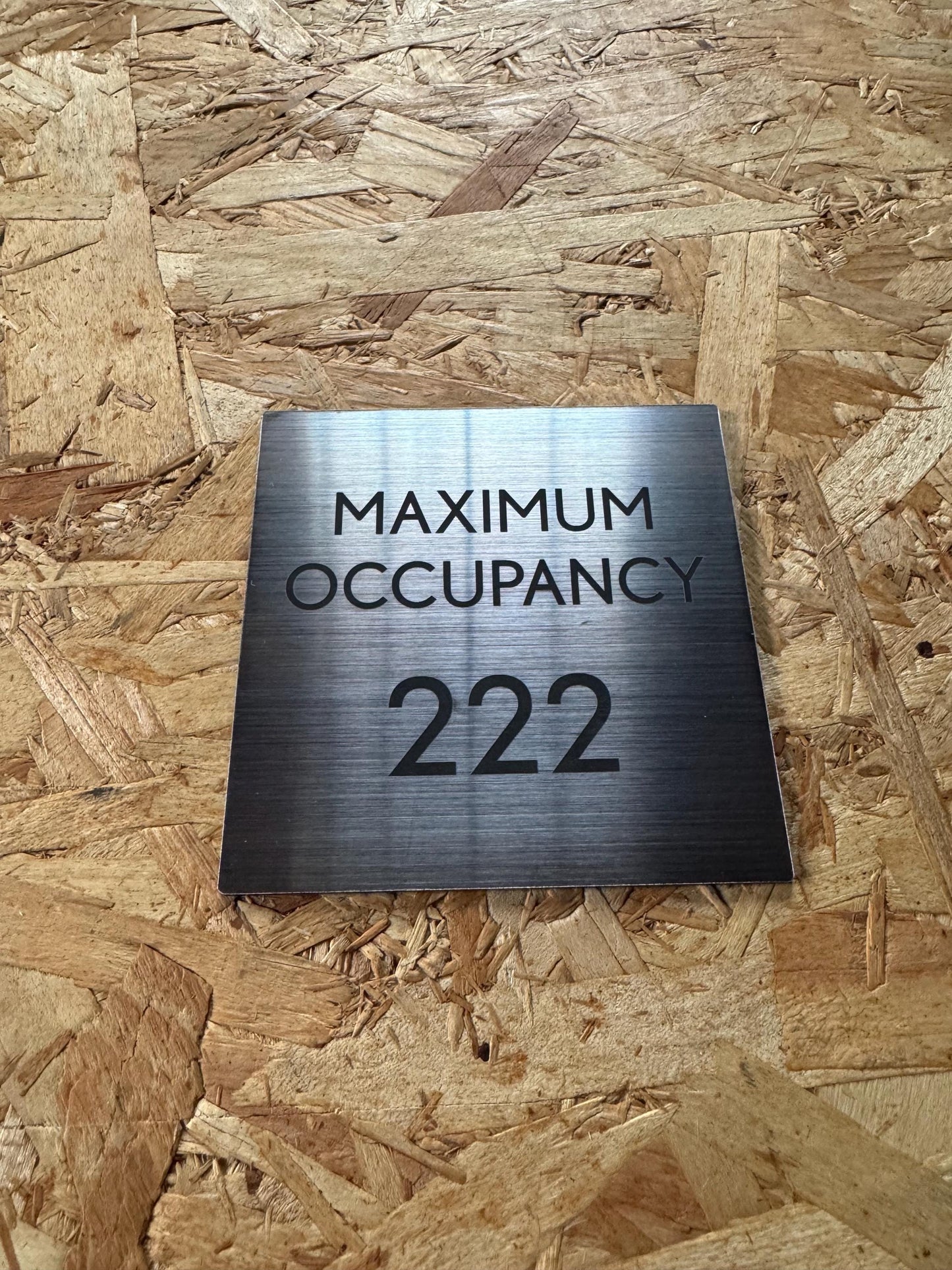 Maximum Occupancy Sign 6x6” Adhesive Backing | Building Inspection Signage