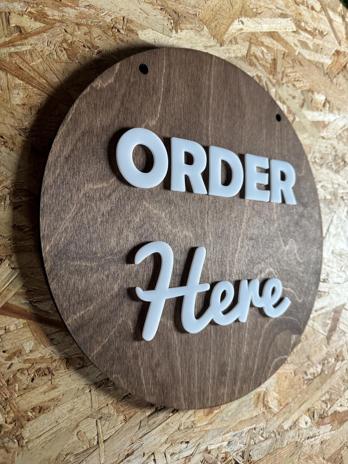 12" Order Here / Pick Up Here Sign | Custom Sign | 1620 Designs