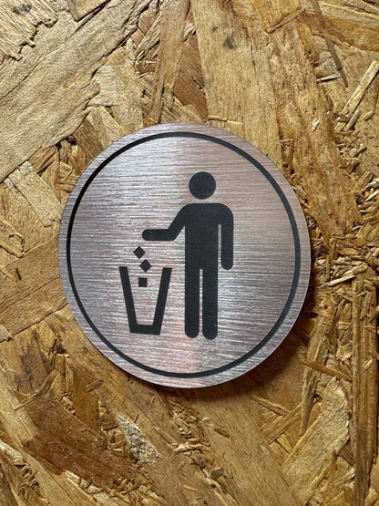 Trash Decal, Man Throwing Away Garbage | Custom Sign | 1620 Designs