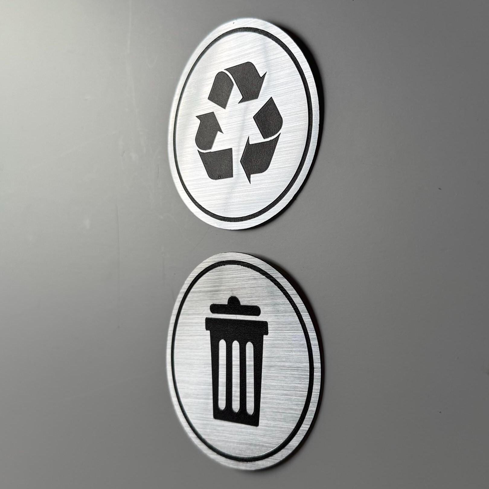 Trash Recycle Sticker | Office Building Kitchen Organization | Set of 2 Decals