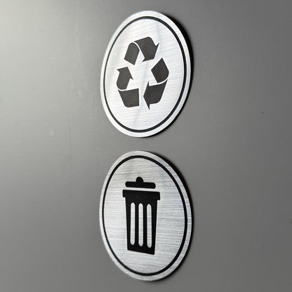Trash Recycle Sticker | Office Building Kitchen Organization | Set of 2 Decals