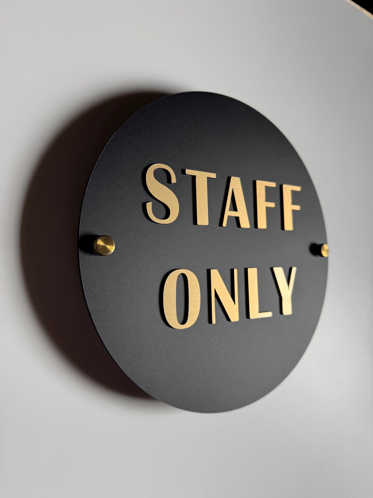Staff Only Sign, 12x12" Black & Gold Acrylic | Custom Sign | 1620 Designs