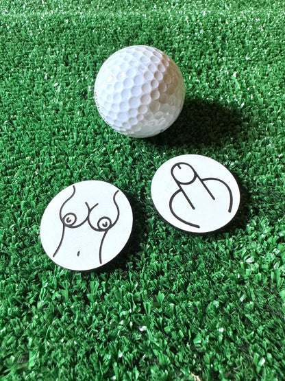 Golf Ball Markers Adam and Eve | Set of 2