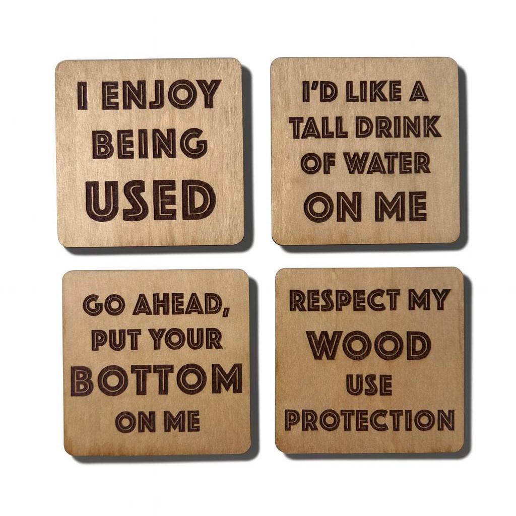 Funny Drink Coaster Set (Custom) | Custom Sign | 1620 Designs