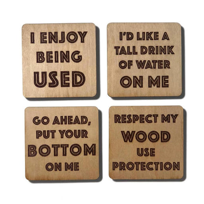 Funny Drink Coaster Set (Custom) | Custom Sign | 1620 Designs