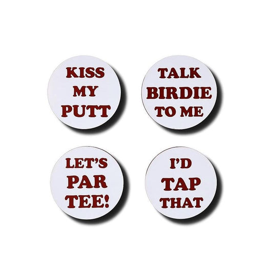 Golf Ball Markers Funny Puns | Set of 4