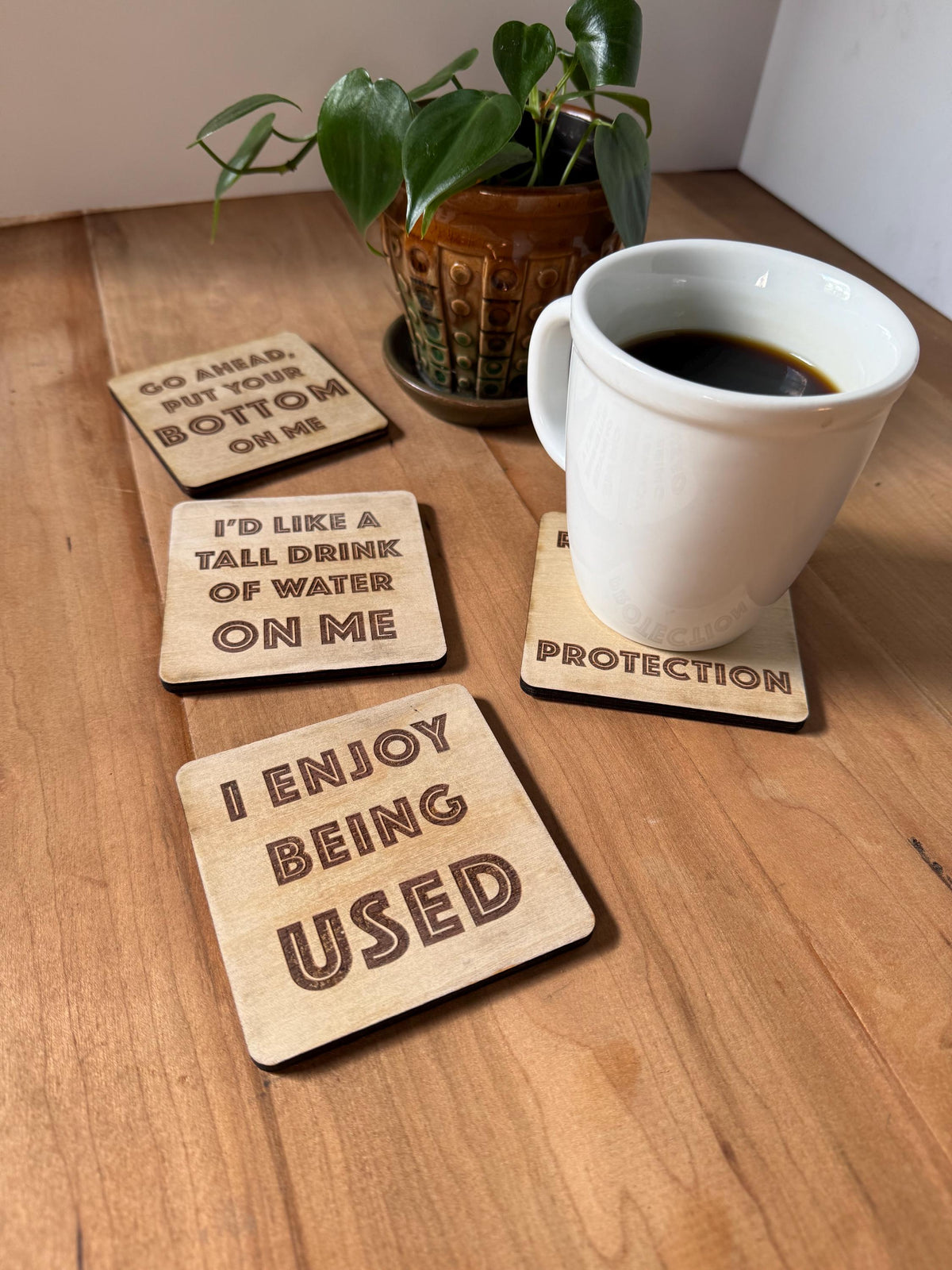 Funny Drink Coaster Set (Custom) | Custom Sign | 1620 Designs