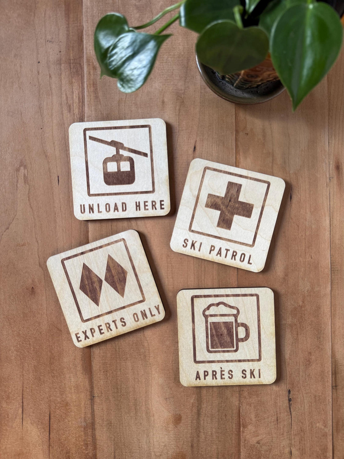 Apres Ski Coaster Set, Set of 4 | Custom Sign | 1620 Designs
