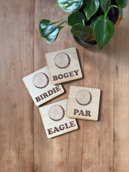 Golf Coaster Set, Set of 4 | Custom Sign | 1620 Designs