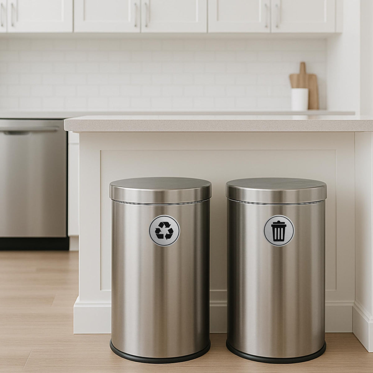 Trash & Recycle Sticker Set, Set of 2 | Custom Sign | 1620 Designs