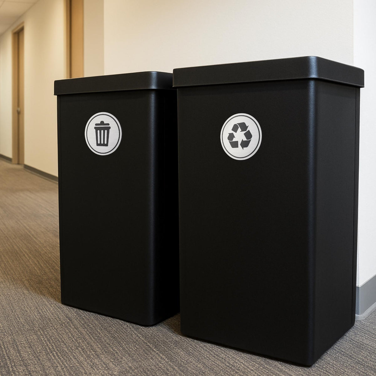 Trash & Recycle Sticker Set, Set of 2 | Custom Sign | 1620 Designs