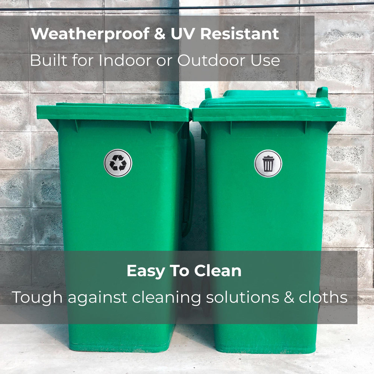 Trash & Recycle Sticker Set, Set of 2 | Custom Sign | 1620 Designs