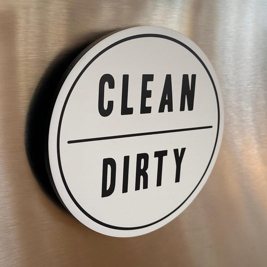 Clean Dirty Dishwasher Magnet | 3x3” Reversible Kitchen Label for Easy Dish Organization | Modern Kitchen Decor | Custom Sign | 1620 Designs
