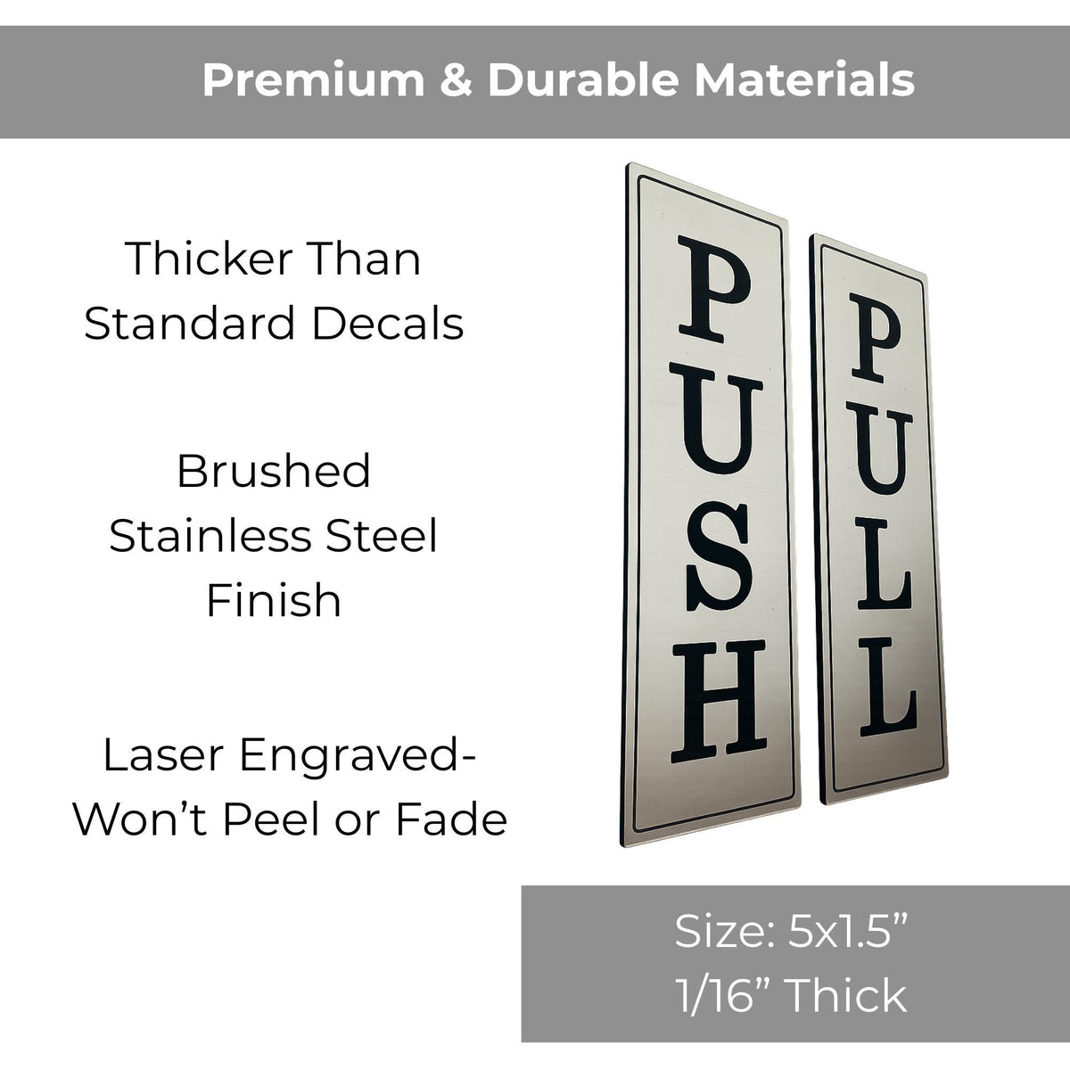 Push / Pull Door Sign, Set of 2 | Custom Sign | 1620 Designs