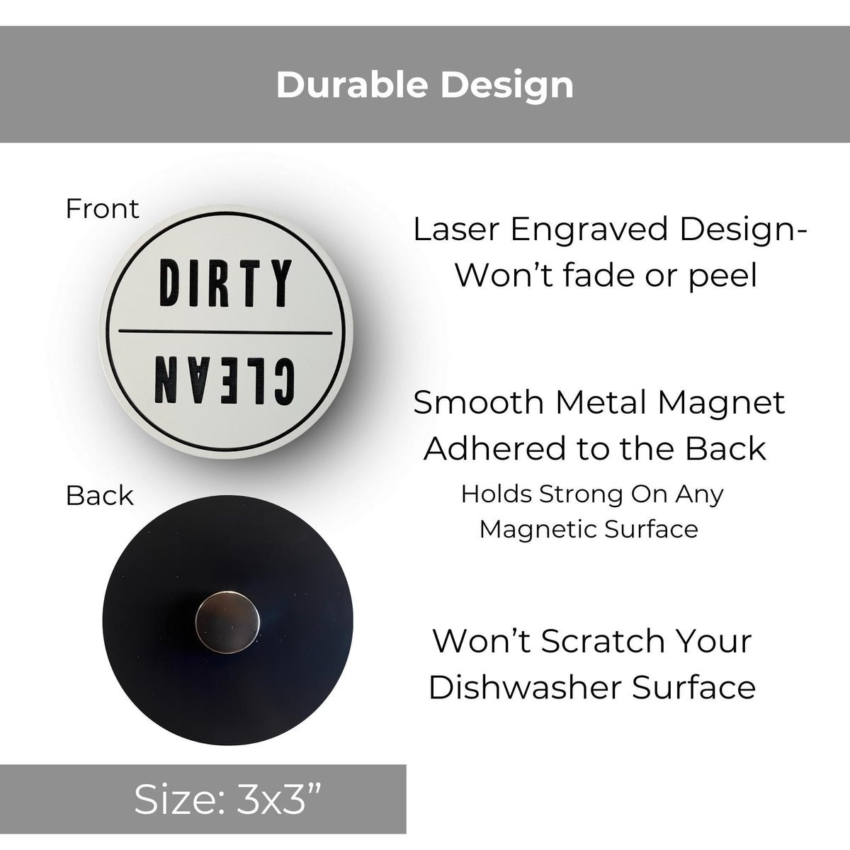 Clean / Dirty Dishwasher Magnet | Custom Sign | 1620 Designs