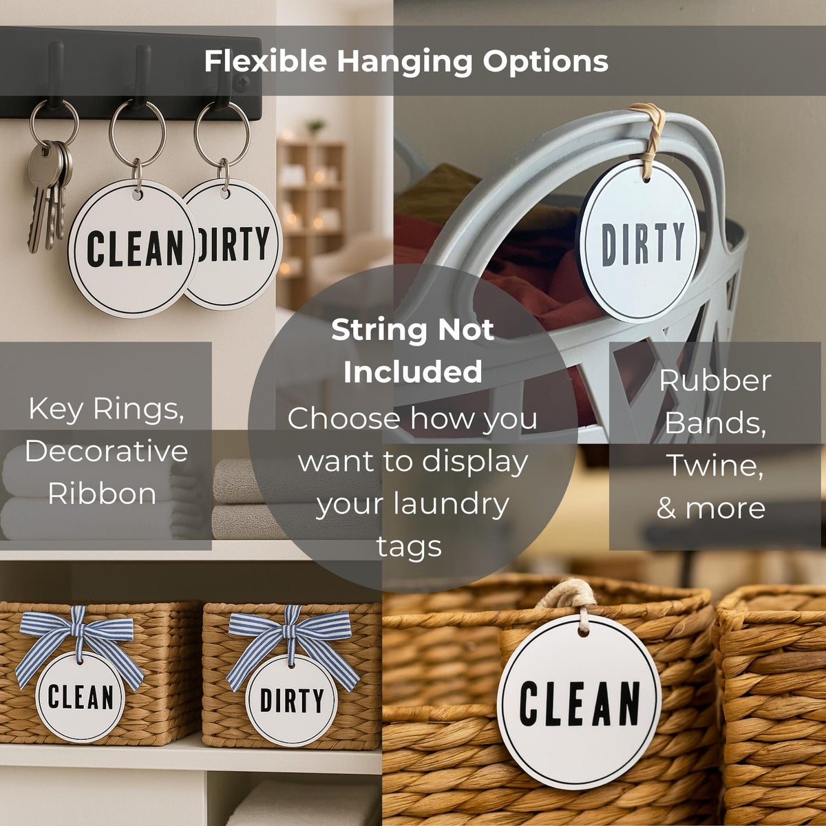 Clean / Dirty Laundry Basket Labels | Custom Sign | 1620 Designs