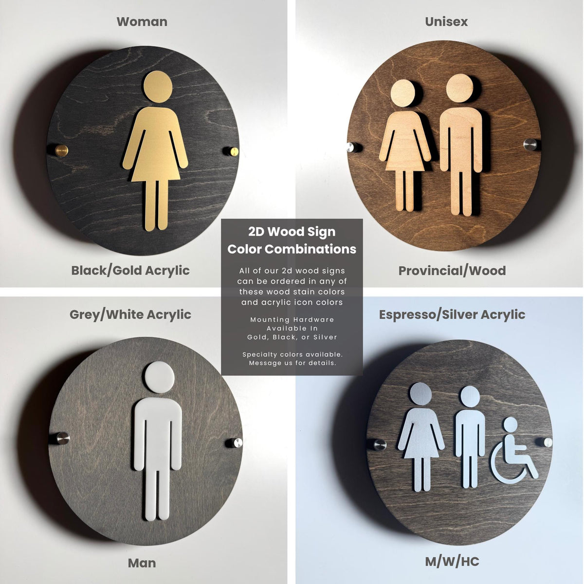 Wood & Acrylic Gym Restroom Sign | Custom Sign | 1620 Designs