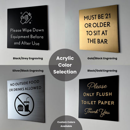 Gym Womens Mens Bathroom Sign | Crossfit Barbell Hotel Restroom Acrylic Handicap Bathroom | Adhesive Backing | Price per sign not a set | Custom Sign | 1620 Designs