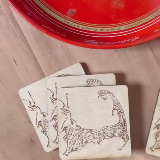 Cape Cod Map Coaster Set