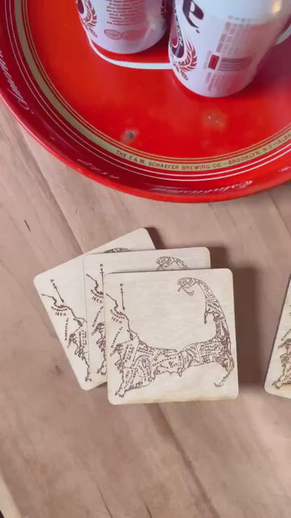 Cape Cod Map Coaster Set