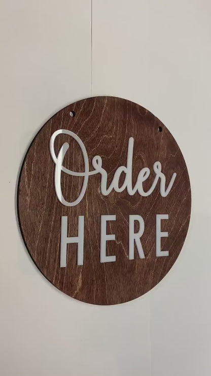 Pay Here Business Counter Sign | Custom Coffee Shop Restaurant Bakery Ice Cream Stand | Brewery Cafe Decor Signs | Rustic Modern Display