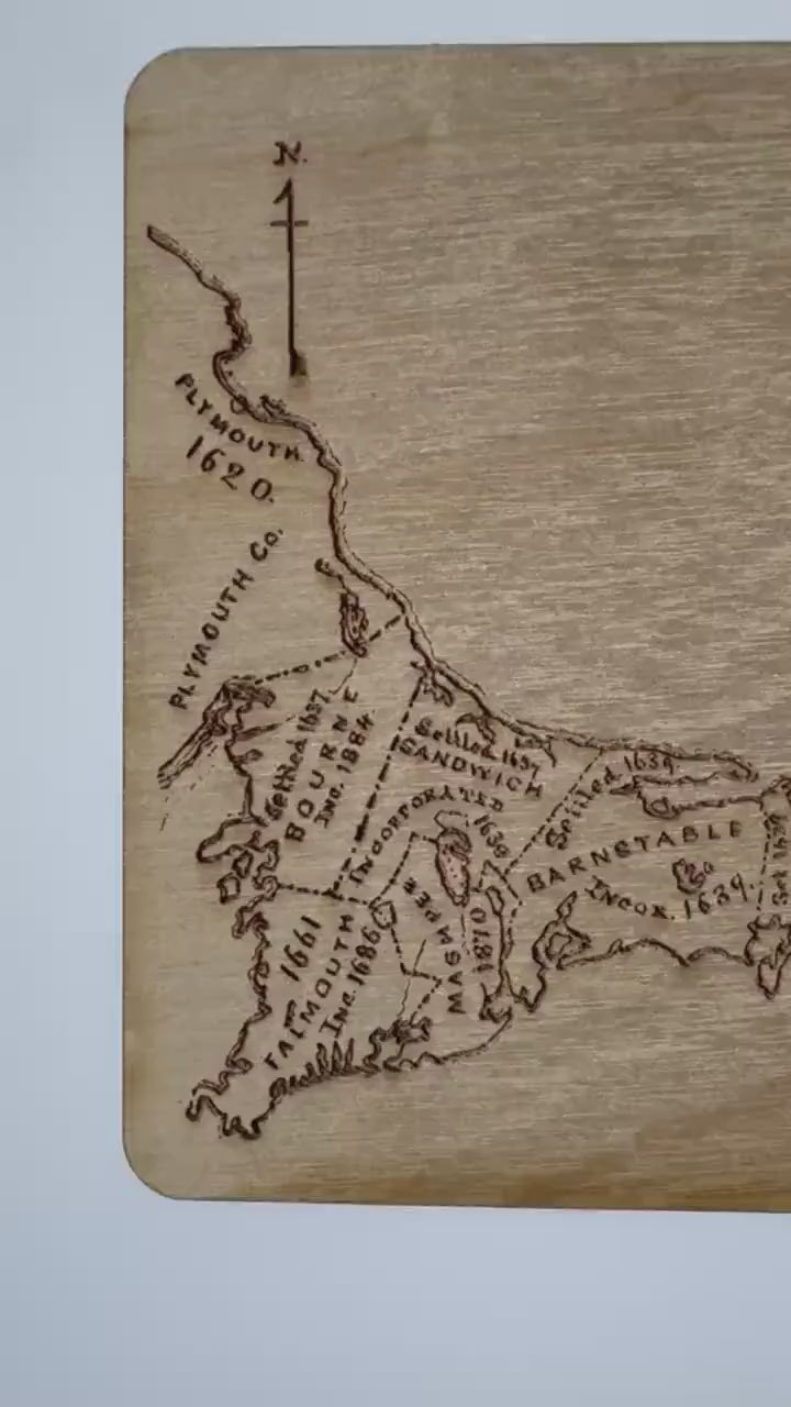 Cape Cod Map Drink Coasters Set | Laser Engraved Real Wood with Cork Backing – East Coast Coastal Decor Housewarming Gift